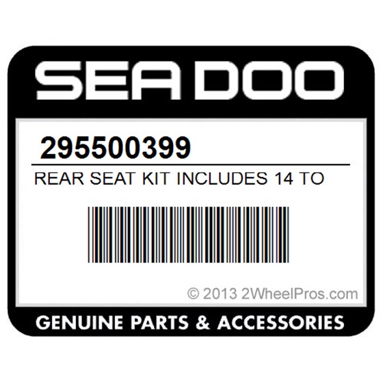 Sea-Doo 295500399 Rear Seat Kit Includes 14 To 17