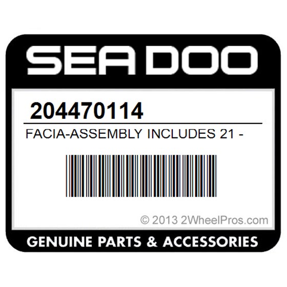 Sea-Doo 204470114 Facia-Assembly Includes 21 - 22