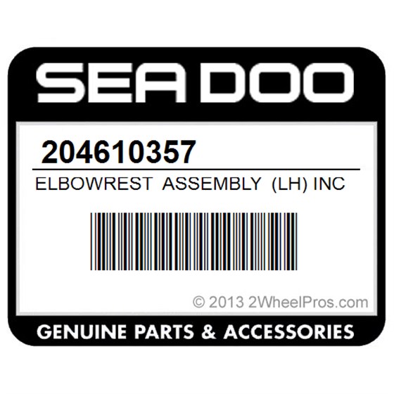 Sea-Doo 204610357 Elbowrest Assembly (Lh) Includes 38 - 41