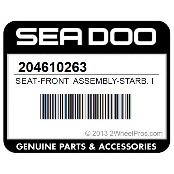 Sea-Doo 204610263 Seat-Front Assembly-Starb. Includes 60 - 61