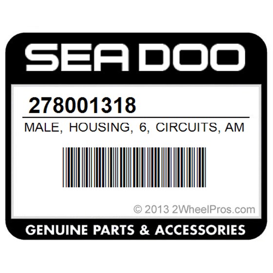 Sea-Doo 278001318 Male, Housing, 6, Circuits, Amp