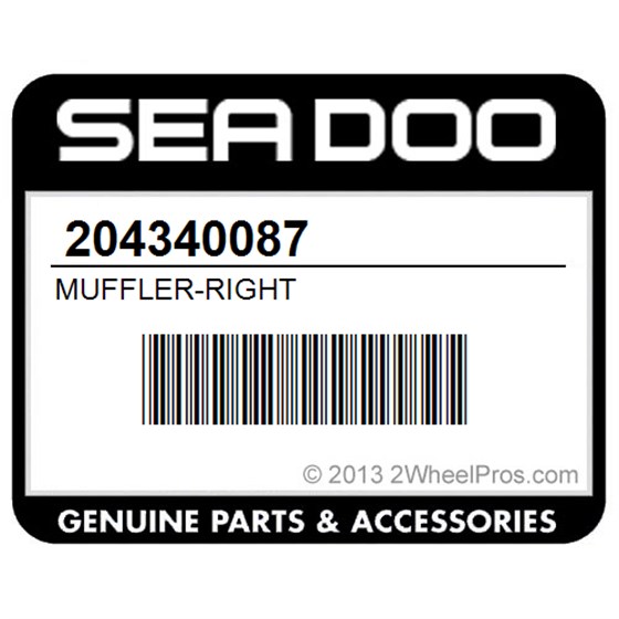 Sea-Doo 204340087 Muffler-Right