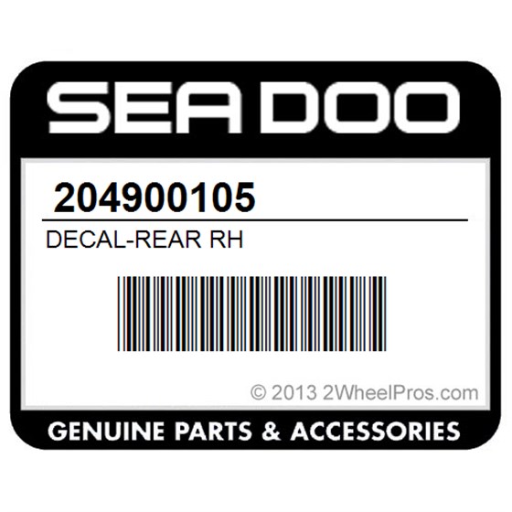 Sea-Doo 204900105 Decal-Rear Rh