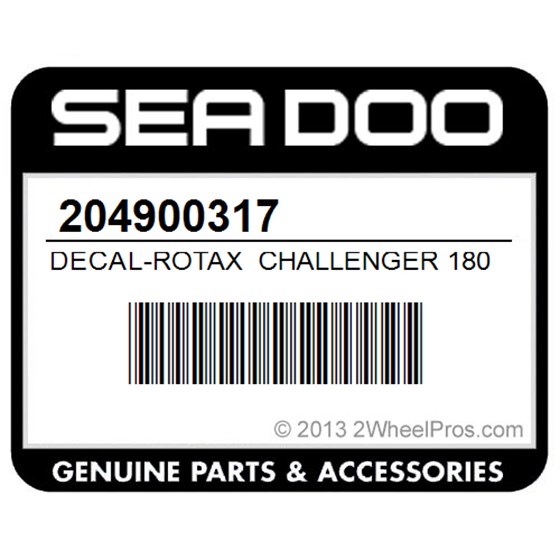 Sea-Doo 204900317 Decal-Rotax Challenger 1800 5675
