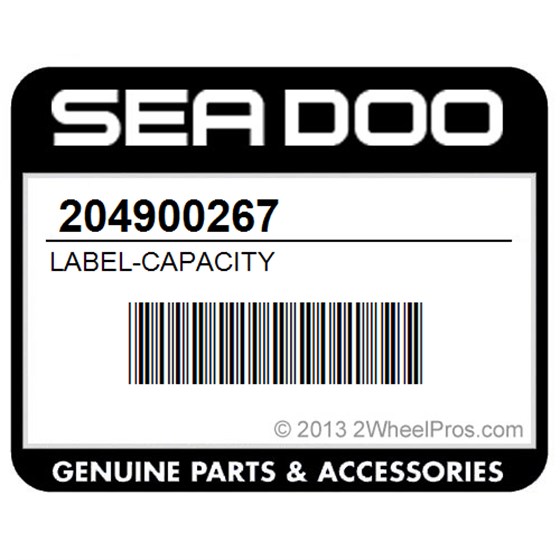 Sea-Doo 204900267 Label-Capacity