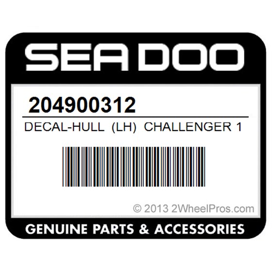 Sea-Doo 204900312 Decal-Hull (Lh) Challenger 1800 5675