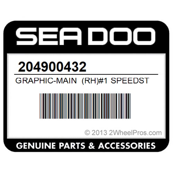 Sea-Doo 204900432 Graphic-Main (Rh)#1 Speedster Sk (Red) 5677