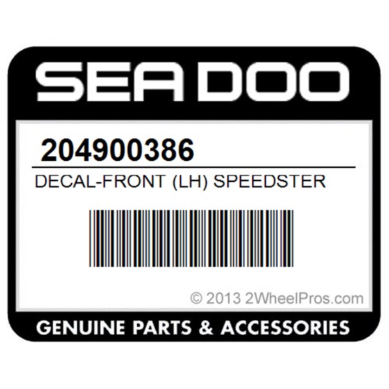 Sea-Doo 204900386 Decal-Front (Lh) Speedster Sk (Yellow) 5681