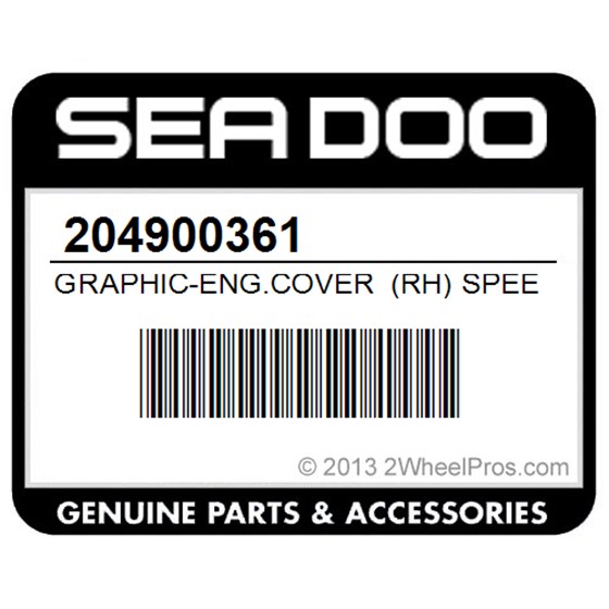 Sea-Doo 204900361 Graphic-Eng.Cover (Rh) Speedster Sk (Red) 5677