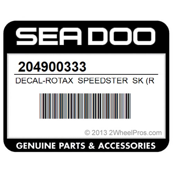 Sea-Doo 204900333 Decal-Rotax Speedster Sk (Red) 5677