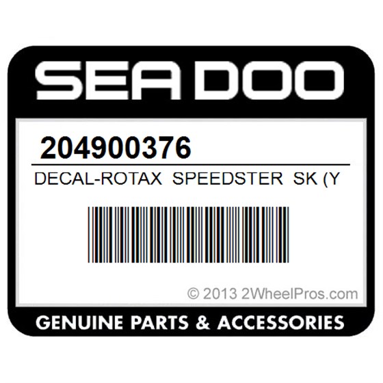 Sea-Doo 204900376 Decal-Rotax Speedster Sk (Yellow) 5681