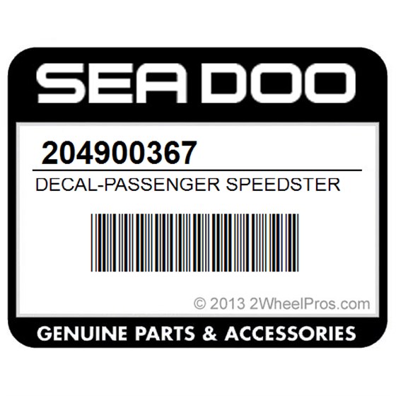 Sea-Doo 204900367 Decal-Passenger Speedster Sk (Red) 5677