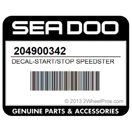 Sea-Doo 204900342 Decal-Start/Stop Speedster Sk (Red) 5677