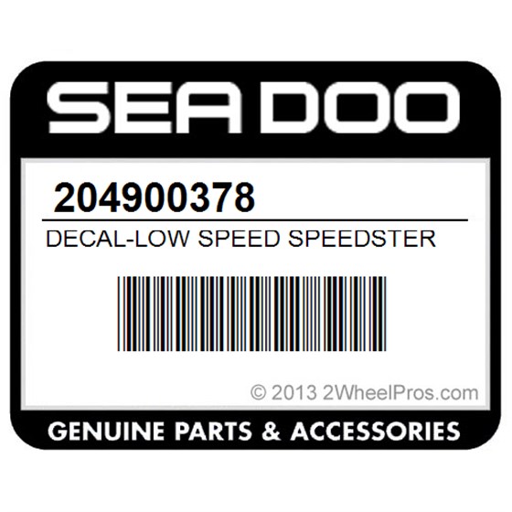 Sea-Doo 204900378 Decal-Low Speed Speedster Sk (Yellow) 5681