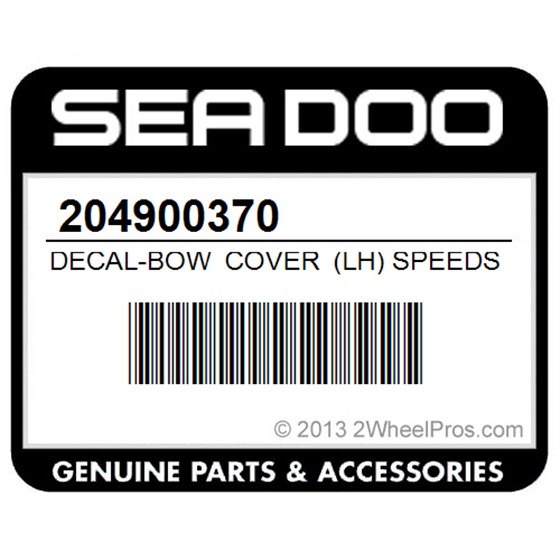 Sea-Doo 204900370 Decal-Bow Cover (Lh) Speedster Sk (Red) 5677
