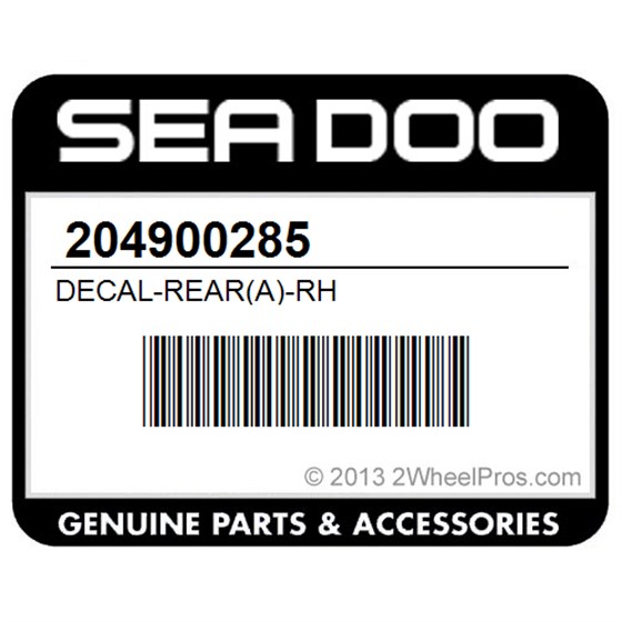 Sea-Doo 204900285 Decal-Rear(A)-Rh