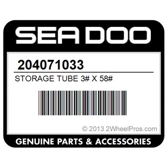 Sea-Doo 204071033 Storage Tube 3# X 58#