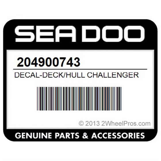 Sea-Doo 204900743 Decal-Deck/Hull Challenger 1800 (5445)