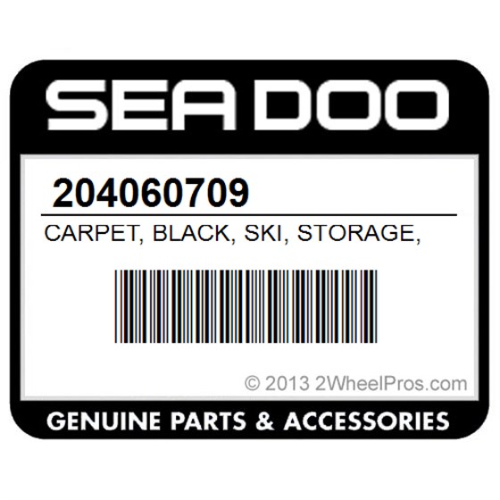 Sea-Doo 204060709 Carpet, Black, Ski, Storage, Ski, Storage, Compartment