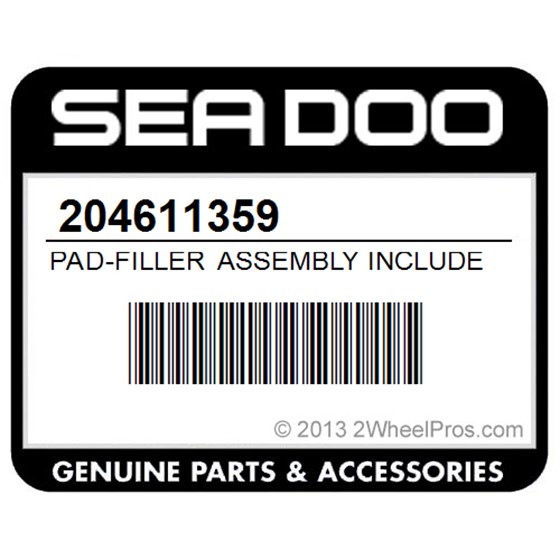 Sea-Doo 204611359 Pad-Filler Assembly Includes 30 - 33