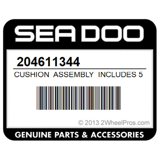 Sea-Doo 204611344 Cushion Assembly Includes 59 - 72