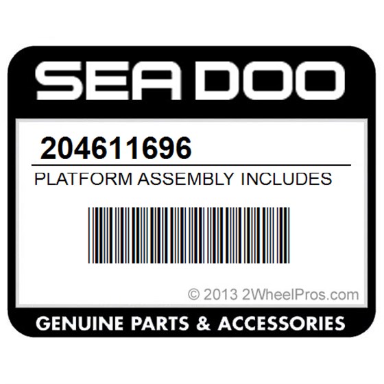 Sea-Doo 204611696 Platform Assembly Includes 30 - 33