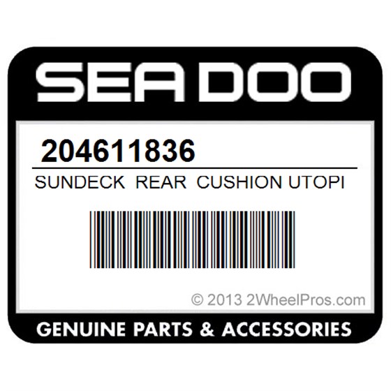 Sea-Doo 204611836 Sundeck Rear Cushion Utopia 205