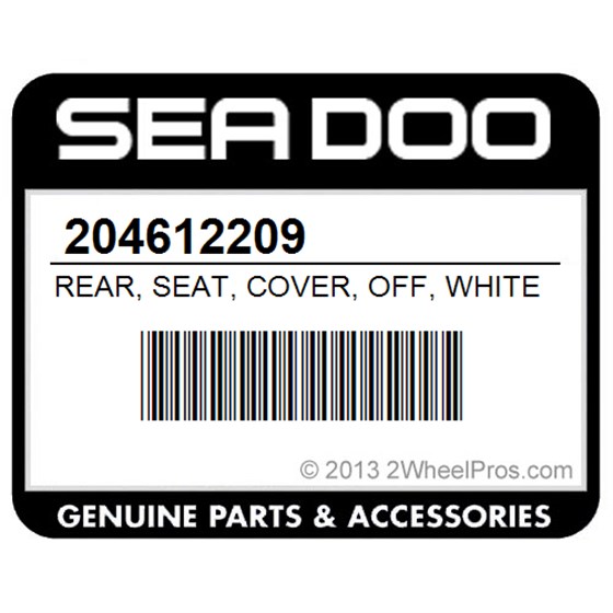 Sea-Doo 204612209 Rear, Seat, Cover, Off, White