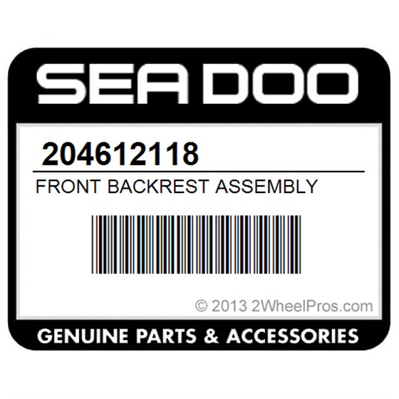 Sea-Doo 204612118 Front Backrest Assembly