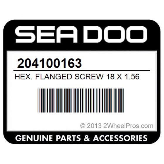 Sea-Doo 204100163 Hex. Flanged Screw 18 X 1.56