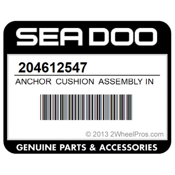 Sea-Doo 204612547 Anchor Cushion Assembly Includes 19 - 24. Utopia 205