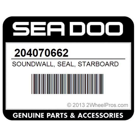 Sea-Doo 204070662 Soundwall, Seal, Starboard