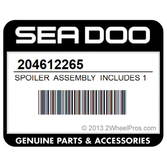 Sea-Doo 204612265 Spoiler Assembly Includes 17 To 19
