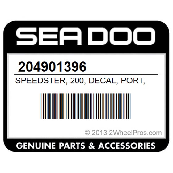 Sea-Doo 204901396 Speedster, 200, Decal, Port, Side
