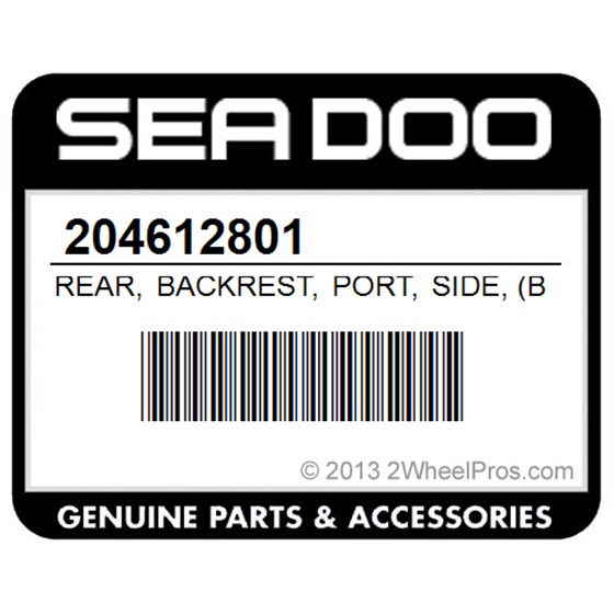 Sea-Doo 204612801 Rear, Backrest, Port, Side, (Blue, )