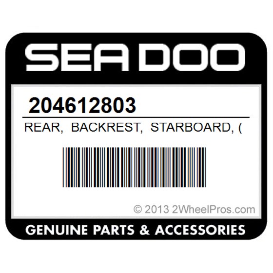 Sea-Doo 204612803 Rear, Backrest, Starboard, (Blue, )