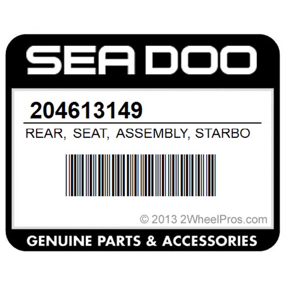 Sea-Doo 204613149 Rear, Seat, Assembly, Starboard, (Includes, 14, To, 18, Copper, )
