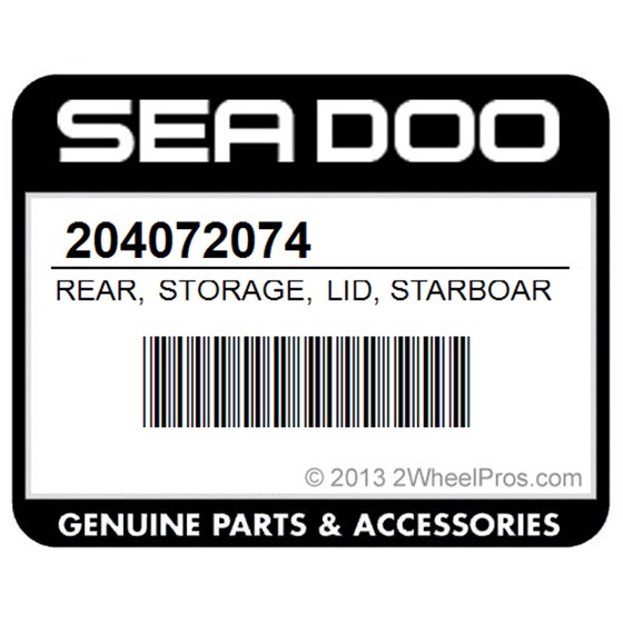 Sea-Doo 204072074 Rear, Storage, Lid, Starboard, (Starboard, )