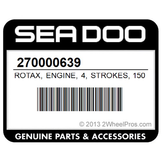 Sea-Doo 270000639 Rotax, Engine, 4, Strokes, 1503, Na