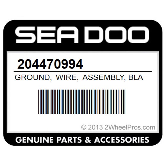 Sea-Doo 204470994 Ground, Wire, Assembly, Black, (Utopia, 205, Se, )