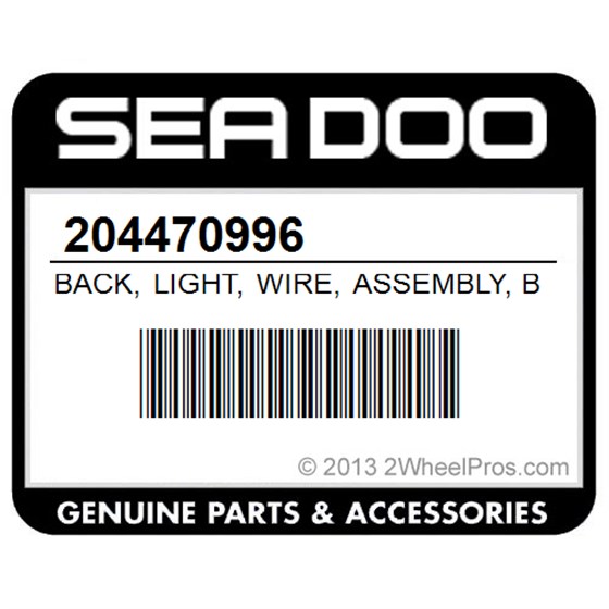 Sea-Doo 204470996 Back, Light, Wire, Assembly, Blue, (Utopia, 205, Se, )