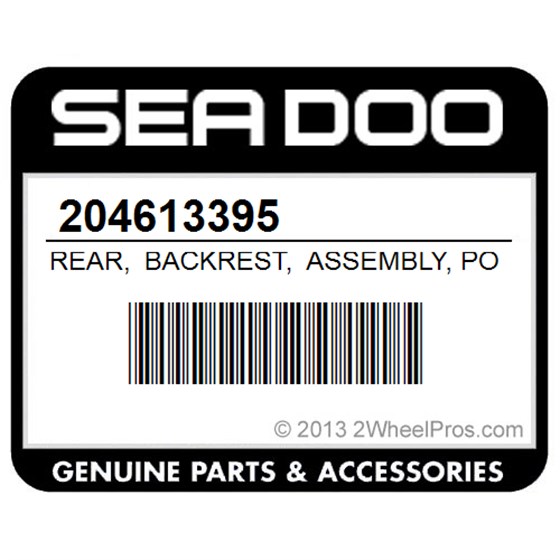 Sea-Doo 204613395 Rear, Backrest, Assembly, Port, Side, (Includes, 20, To, 21, Wake, )