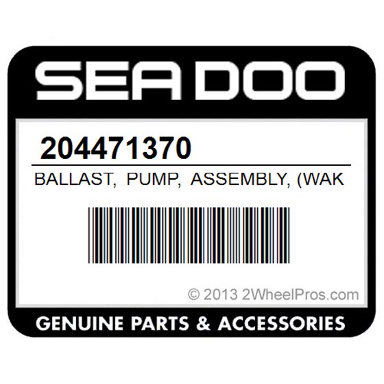 Sea-Doo 204471370 Ballast, Pump, Assembly, (Wake, Includes, 38, To, 41, )