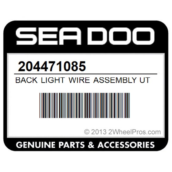 Sea-Doo 204471085 Back Light Wire Assembly Utopia 205 Se