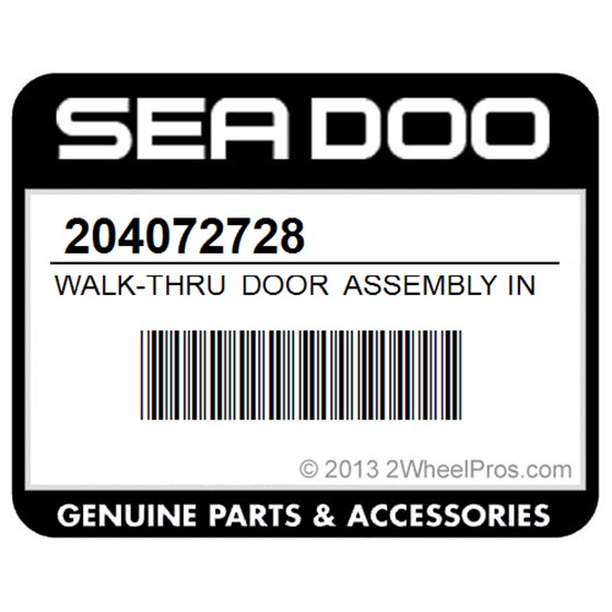 Sea-Doo 204072728 Walk-Thru Door Assembly Includes 45 To 56