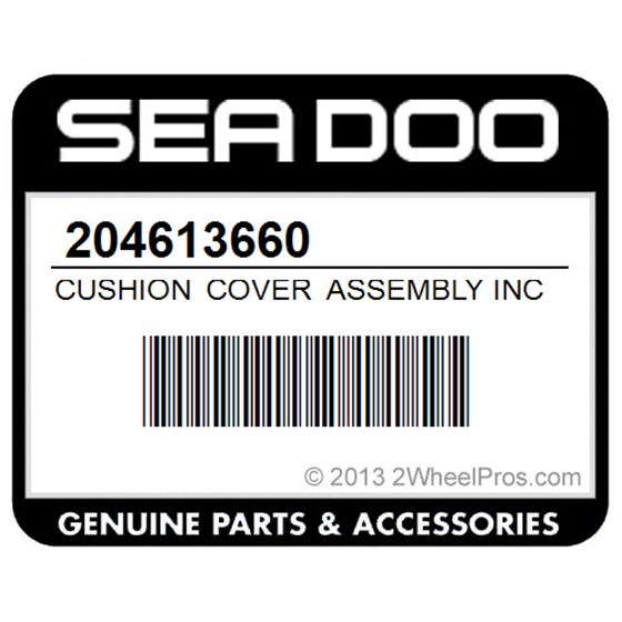 Sea-Doo 204613660 Cushion Cover Assembly Includes 12 To 14