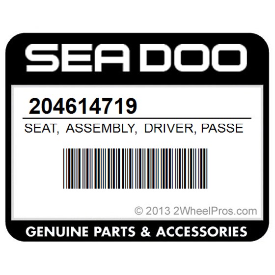Sea-Doo 204614719 Seat, Assembly, Driver, Passenger