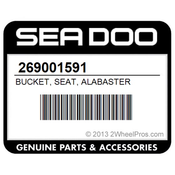 Sea-Doo 269001591 Bucket, Seat, Alabaster