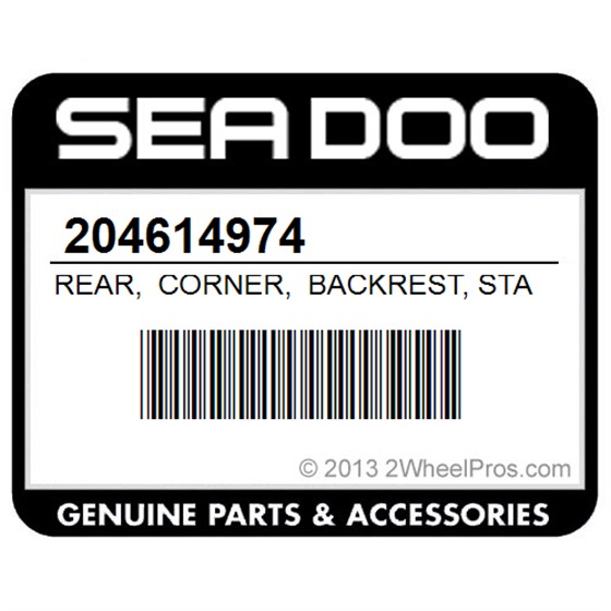 Sea-Doo 204614974 Rear, Corner, Backrest, Starboard