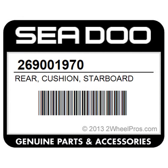 Sea-Doo 269001970 Rear, Cushion, Starboard